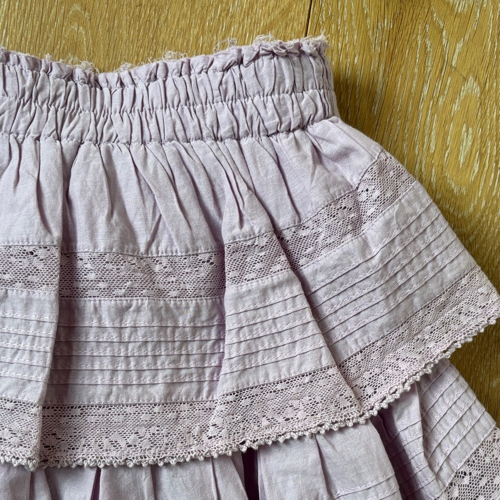 LoveShackFancy Lilac Ruffle Mini Heritage  Skirt - Picture 3 of 6